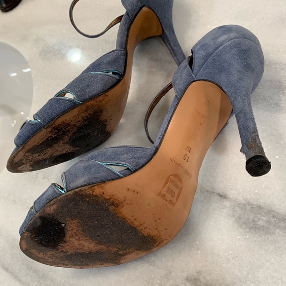 Sz 10 Charles David blue Suede Heels - Picture 7 of 7
